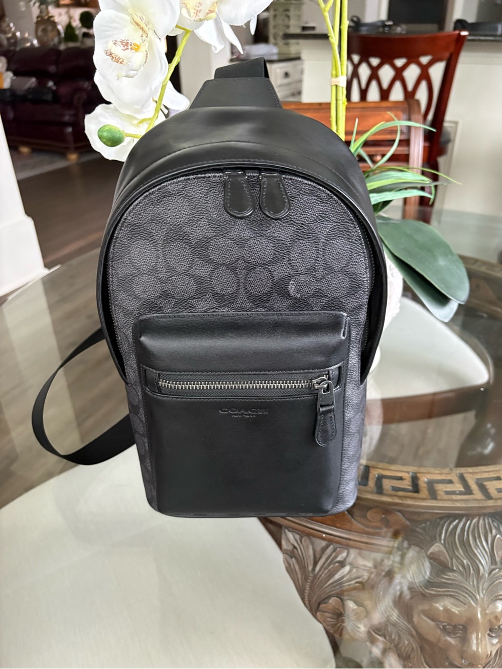 🖤🩶COACH WEST PARK SIGNATURE SWING/CROSSBODY MENS BAG!! CV924